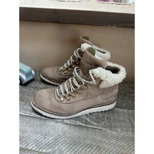 Cole Haan Womens GrandExplore Waterproof Hiking Boot Beige Size 8.5 B